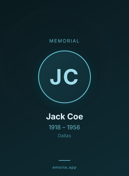 Memorial portrait of Jack Coe