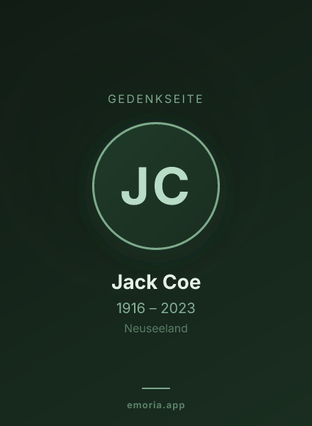 Gedenkportrait von Jack Coe
