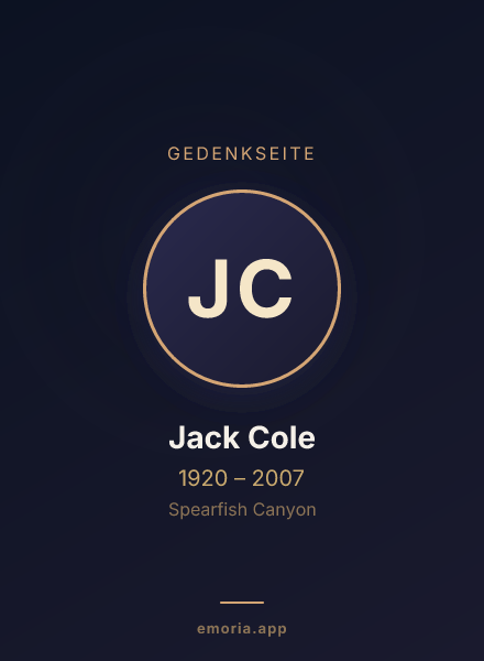 Gedenkportrait von Jack Cole