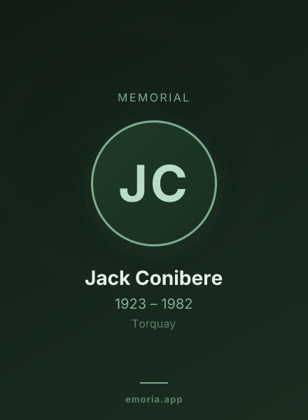 Memorial portrait of Jack Conibere