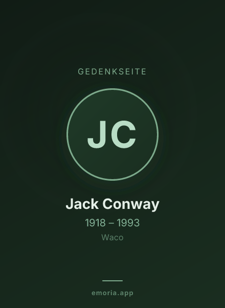 Gedenkportrait von Jack Conway