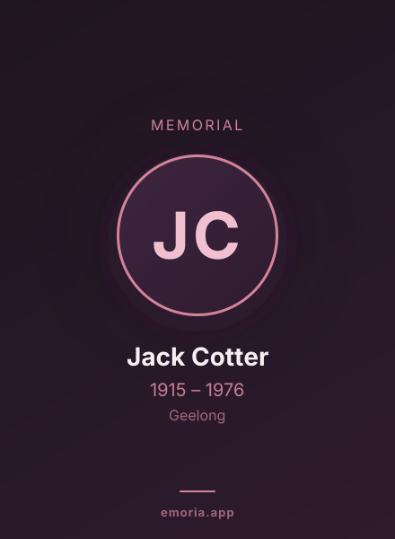 Memorial portrait of Jack Cotter