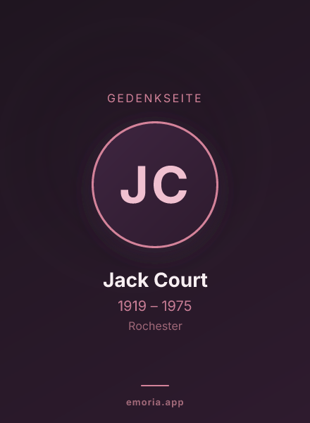 Gedenkportrait von Jack Court
