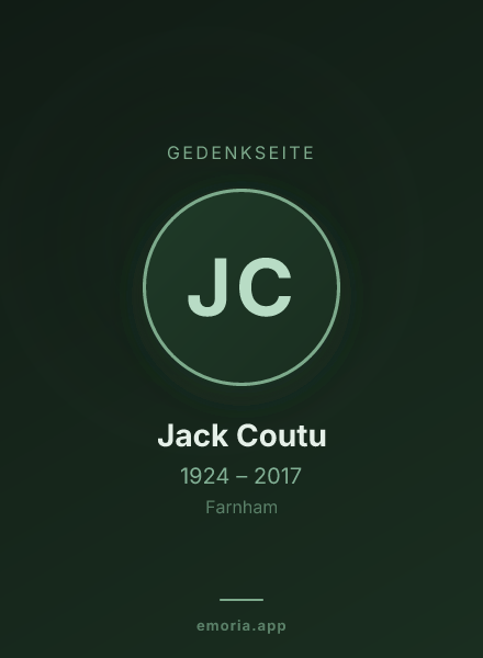 Gedenkportrait von Jack Coutu