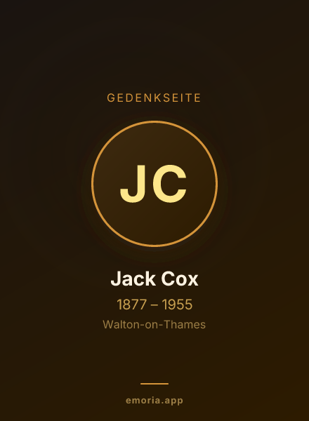 Gedenkportrait von Jack Cox