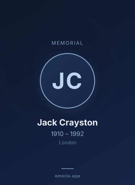 Memorial portrait of Jack Crayston