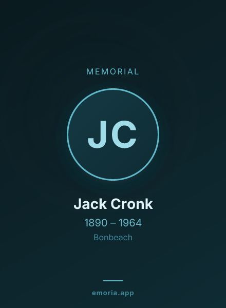 Memorial portrait of Jack Cronk