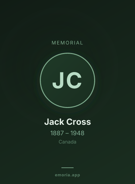 Memorial portrait of Jack Cross
