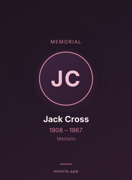 Memorial portrait of Jack Cross