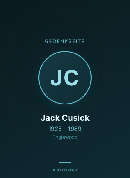 Gedenkportrait von Jack Cusick