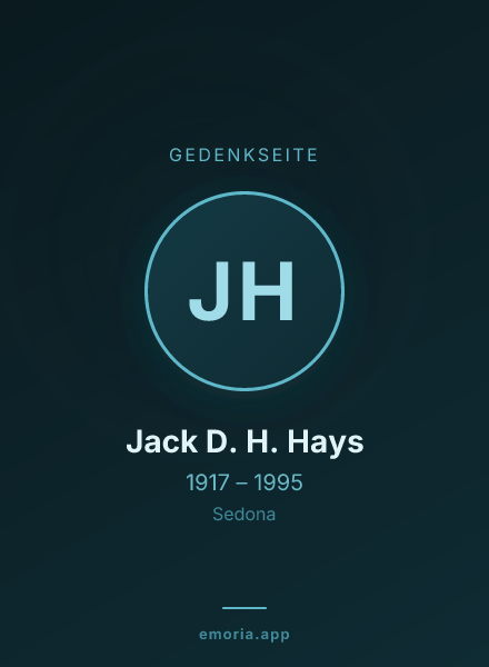 Gedenkportrait von Jack D. H. Hays