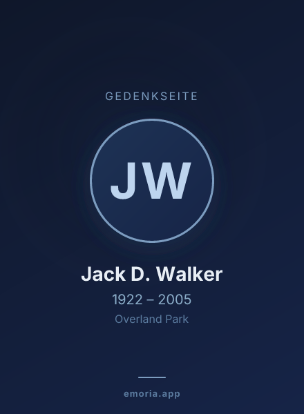 Gedenkportrait von Jack D. Walker