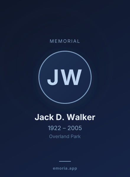 Memorial portrait of Jack D. Walker