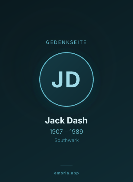 Gedenkportrait von Jack Dash