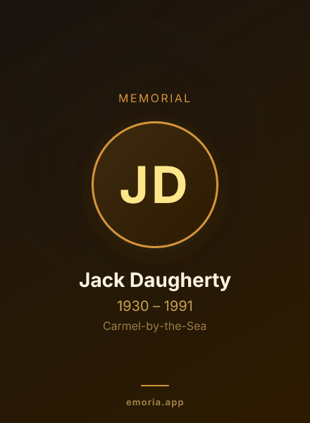 Memorial portrait of Jack Daugherty