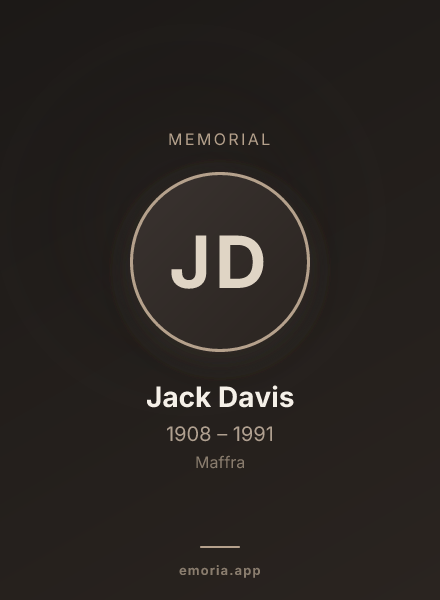 Memorial portrait of Jack Davis