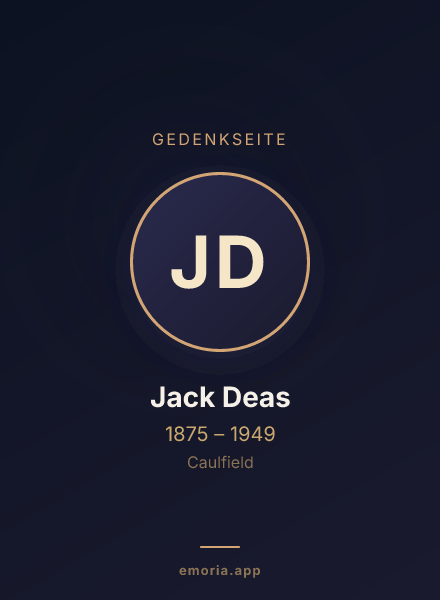 Gedenkportrait von Jack Deas
