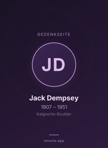 Gedenkportrait von Jack Dempsey