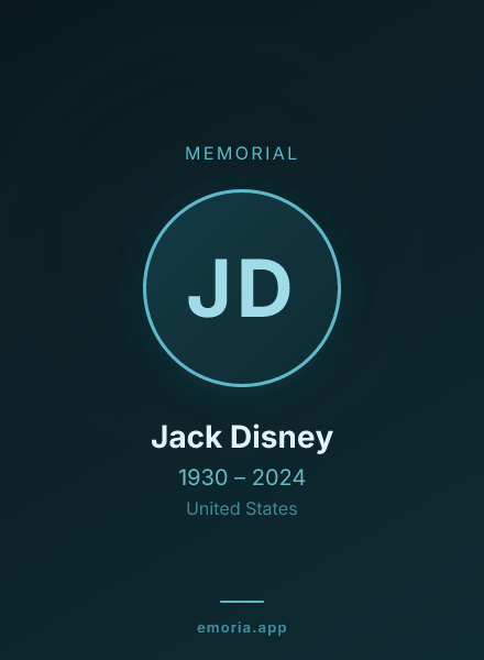 Memorial portrait of Jack Disney