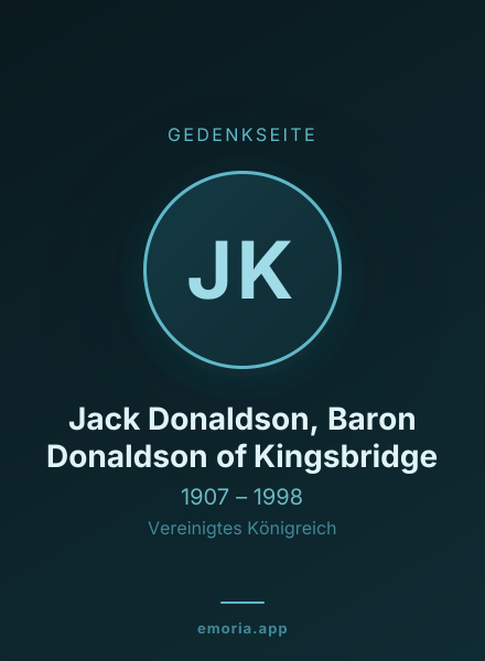 Gedenkportrait von Jack Donaldson, Baron Donaldson of Kingsbridge