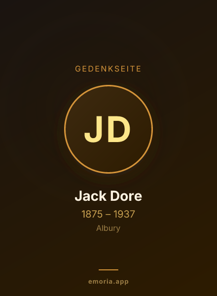 Gedenkportrait von Jack Dore
