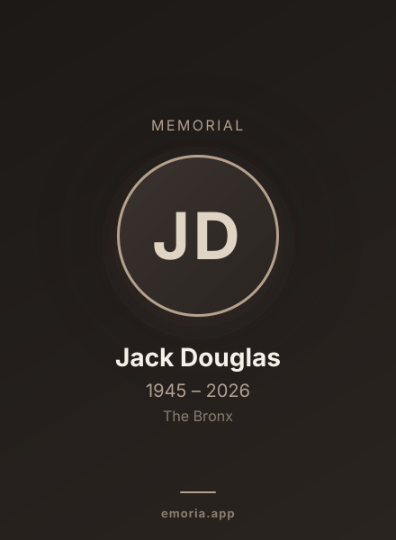 Memorial portrait of Jack Douglas