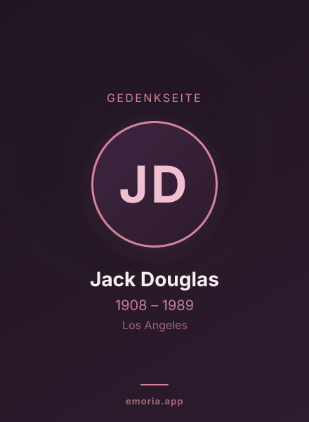 Gedenkportrait von Jack Douglas