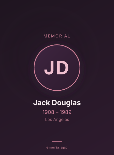 Memorial portrait of Jack Douglas
