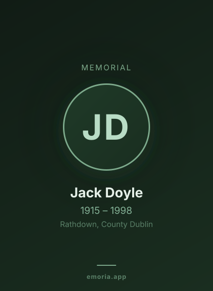 Memorial portrait of Jack Doyle