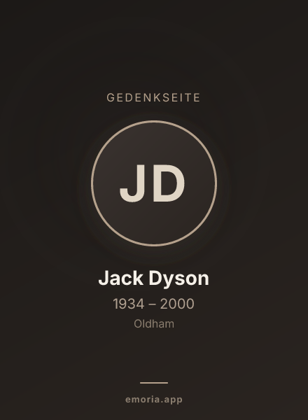 Gedenkportrait von Jack Dyson