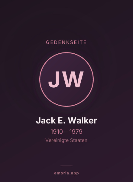 Gedenkportrait von Jack E. Walker