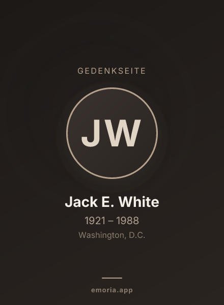Gedenkportrait von Jack E. White