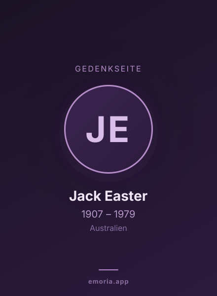 Gedenkportrait von Jack Easter
