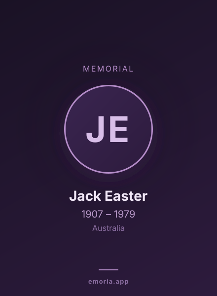 Memorial portrait of Jack Easter