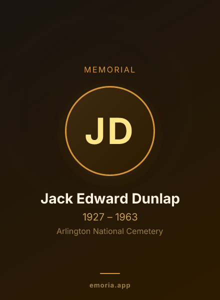 Memorial portrait of Jack Edward Dunlap