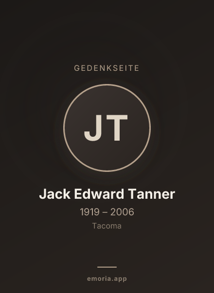 Gedenkportrait von Jack Edward Tanner