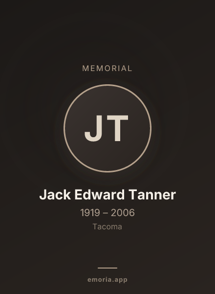 Memorial portrait of Jack Edward Tanner