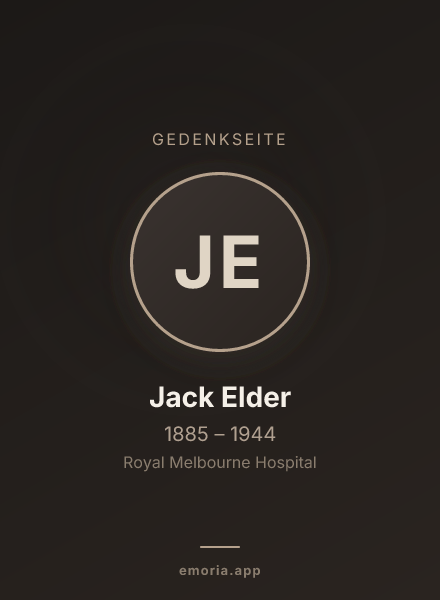 Gedenkportrait von Jack Elder