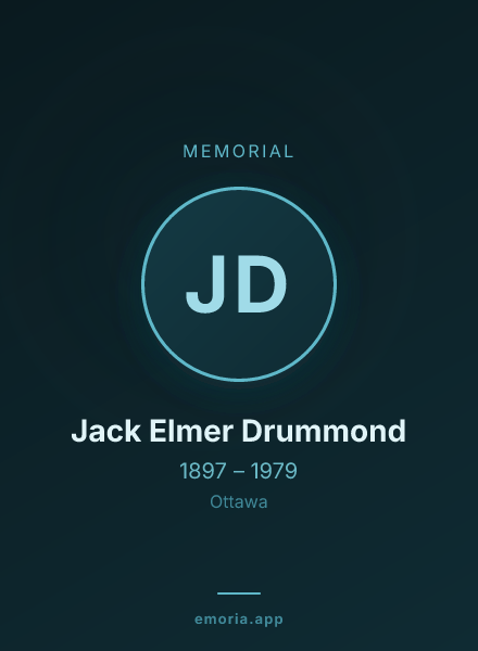 Memorial portrait of Jack Elmer Drummond