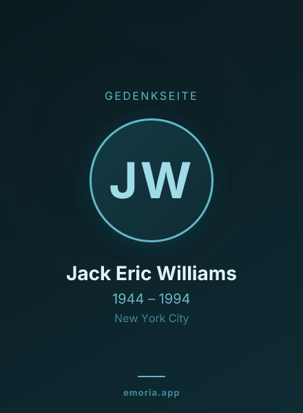 Gedenkportrait von Jack Eric Williams