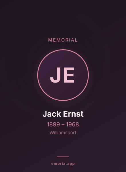 Memorial portrait of Jack Ernst