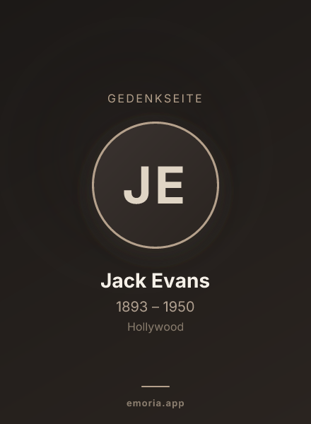 Gedenkportrait von Jack Evans