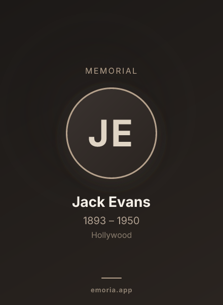 Memorial portrait of Jack Evans