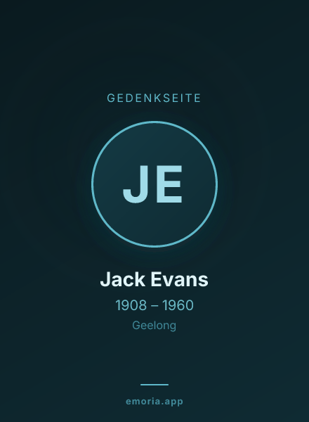 Gedenkportrait von Jack Evans