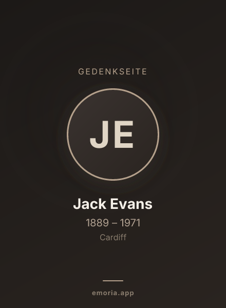 Gedenkportrait von Jack Evans