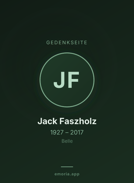 Gedenkportrait von Jack Faszholz