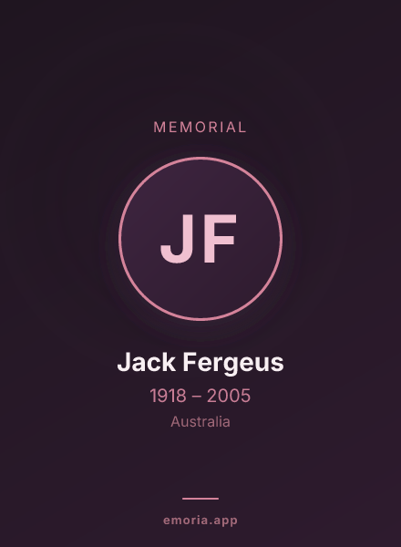 Memorial portrait of Jack Fergeus
