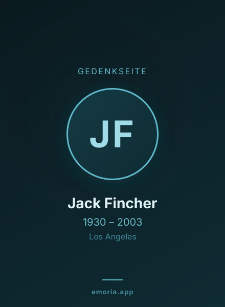 Gedenkportrait von Jack Fincher