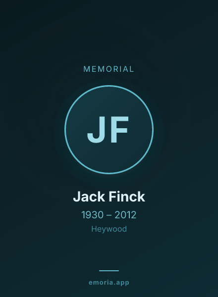 Memorial portrait of Jack Finck