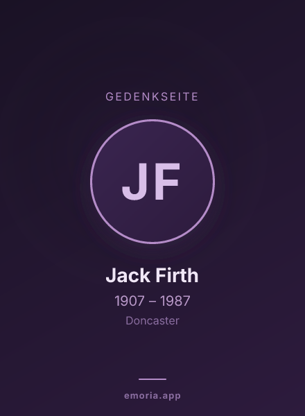 Gedenkportrait von Jack Firth
